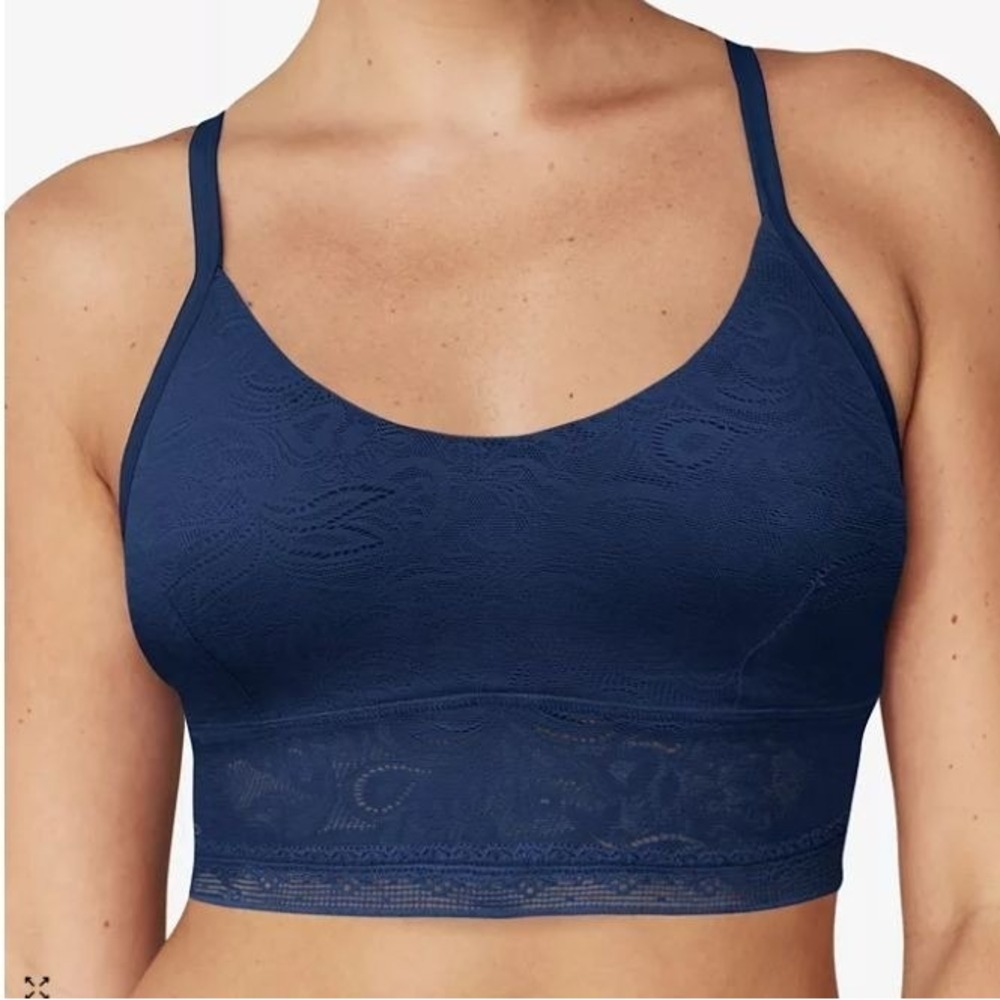 Maidenform All Over Lace Longline Bralette DMSLLB Blue Small‎ NEW
